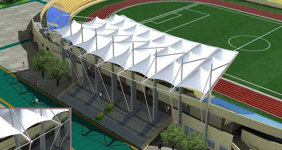 茶樓遮陽(yáng)膜結(jié)構(gòu)