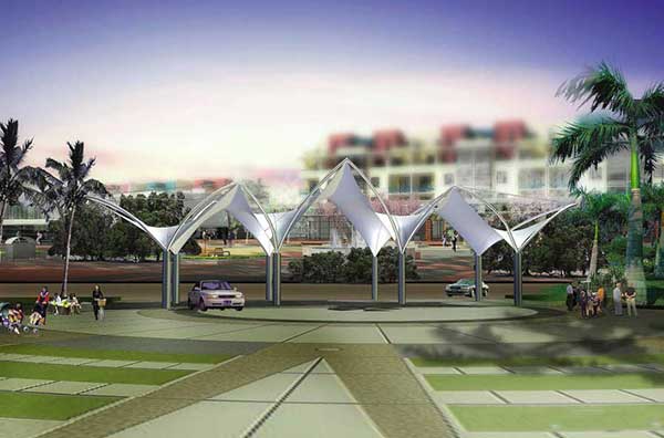 江蘇省馬壩高級中學城區(qū)分校體育看臺膜結構工程