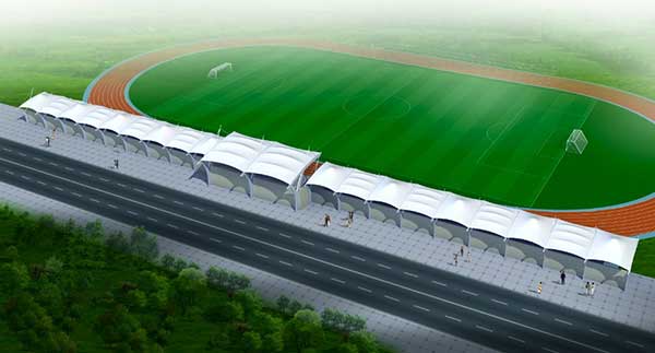 新鄉(xiāng)學(xué)院西體育看臺(tái)膜結(jié)構(gòu)頂棚