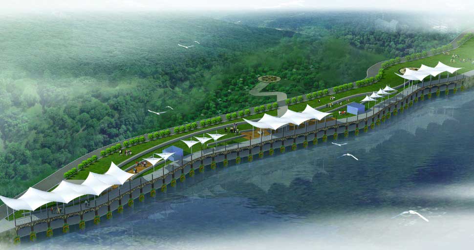 江蘇省馬壩高級中學城區(qū)分校體育看臺膜結構工程